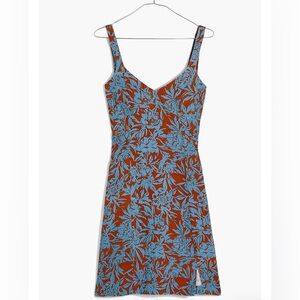 Blue Midi A-line Dress with Sweetheart Neckline for Casual Resort Wear